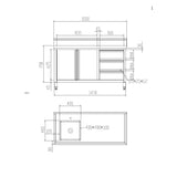 SC - 6 - 1500L - H Cabinet with Left Sink - Whisk Hospitality - SC-6-1500L-H
