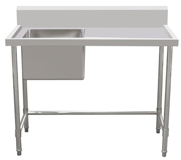 Work Bench - Single Sink with Leg Brace - Left Sink / 600 / ASS-1260L - Whisk Hospitality - 419939