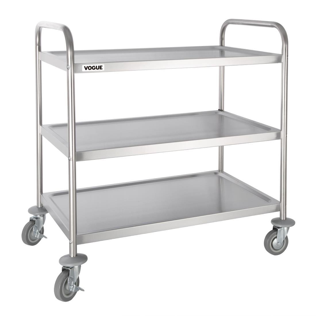 Vogue 3 Tier Flat Pack Trolley St/St H940 x D537 x W875mm F995 - Whisk Hospitality - F995