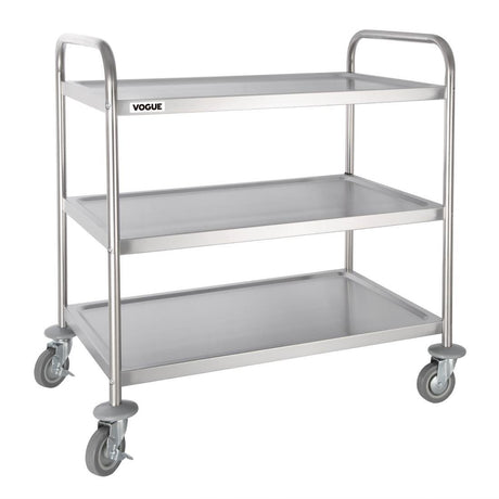 Vogue 3 Tier Flat Pack Trolley St/St H940 x D537 x W875mm F995 - Whisk Hospitality - F995