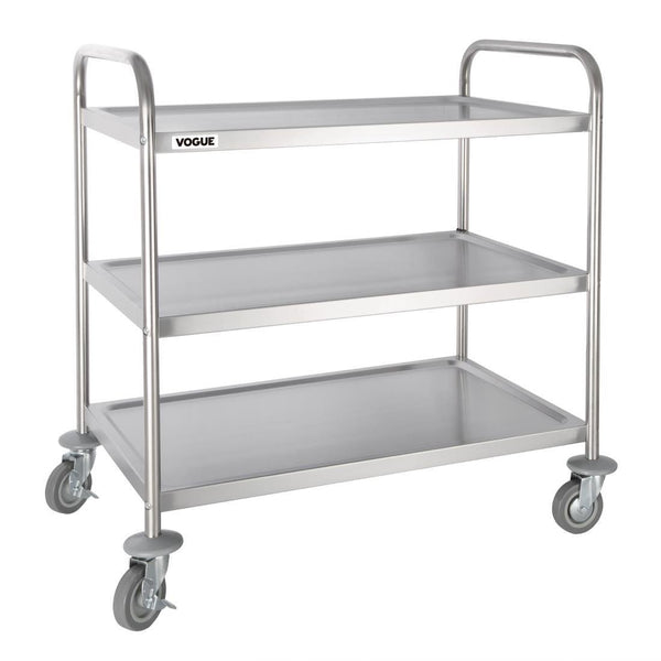 Vogue 3 Tier Flat Pack Trolley St/St H940 x D537 x W875mm F995 - Whisk Hospitality - F995