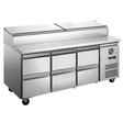 FED - X Six Drawer Salad Prep Fridge - XSS7C18S3V - 6D - Whisk Hospitality - XSS7C18S3V-6D