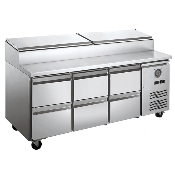 FED - X Six Drawer Salad Prep Fridge - XSS7C18S3V - 6D - Whisk Hospitality - XSS7C18S3V-6D