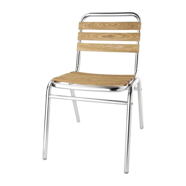 Bolero Aluminium & Ash Bistro Sidechair (Pack 4) GK997 - Whisk Hospitality - GK997