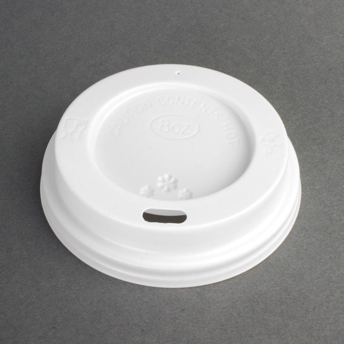 Fiesta Recyclable Lid for Hot Cups - White 225ml (Sleeve 50) CE263 - Whisk Hospitality - CE263