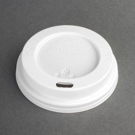 Fiesta Recyclable Lid for Hot Cups - White 225ml (Sleeve 50) CE263 - Whisk Hospitality - CE263