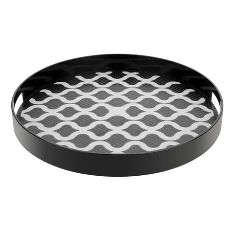 Olympia Kristallon PC Round Non Slip Tray with Handles 355mm DP665 - Whisk Hospitality - DP665