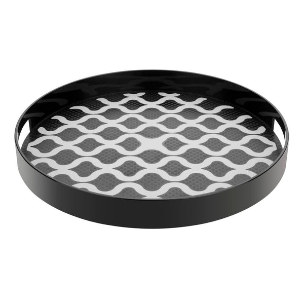 Olympia Kristallon PC Round Non Slip Tray with Handles 355mm DP665 - Whisk Hospitality - DP665
