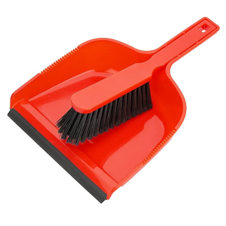 Jantex Dustpan & Brush Set - Red HZ840 - Whisk Hospitality - HZ840