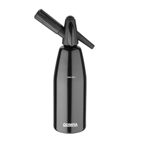 Olympia Soda Siphon Black - 1Ltr CE341 - Whisk Hospitality - CE341