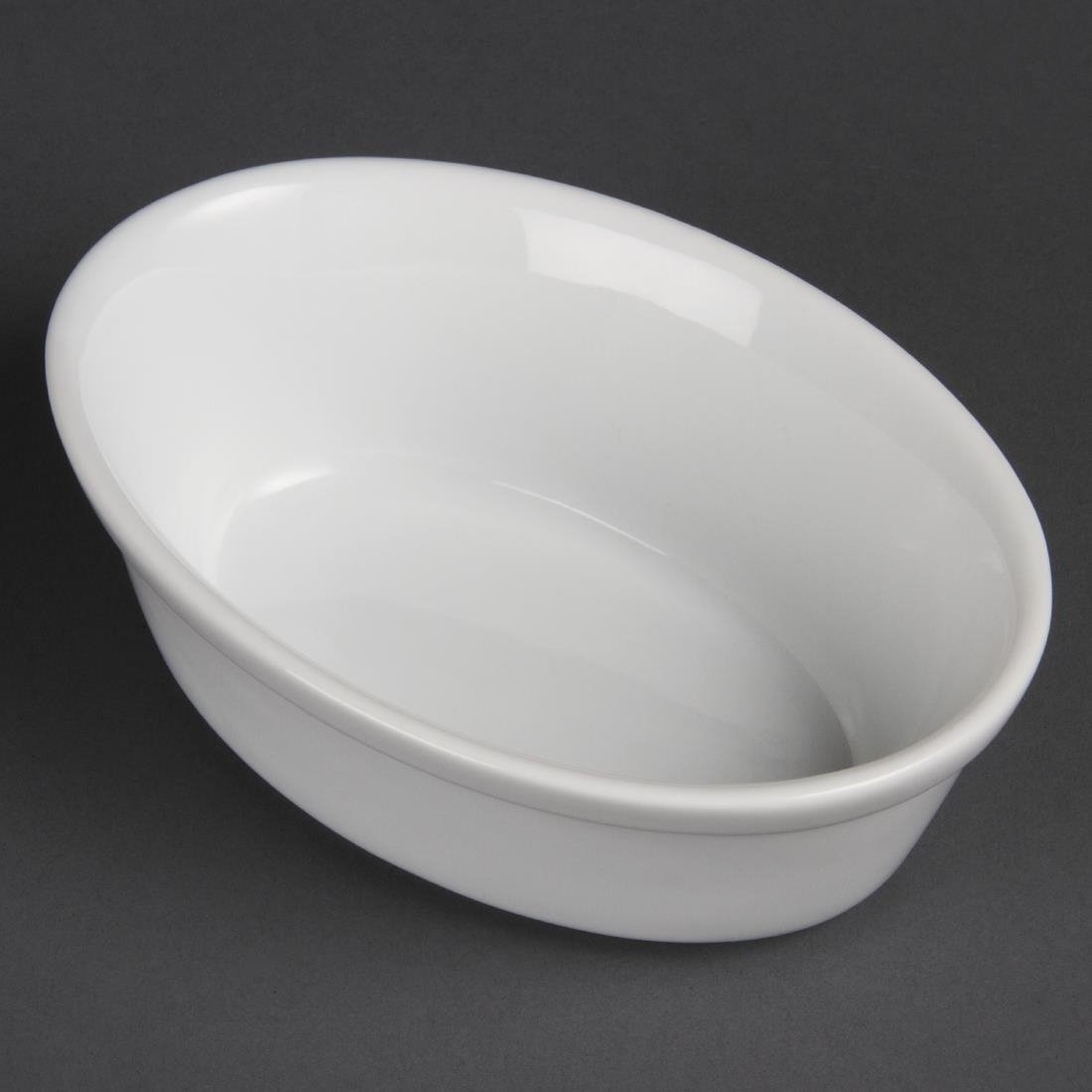 Olympia Whiteware Oval Pie Bowl - 52x161x116mm 2x6.3x4.5" (Box 6) DK807 - Whisk Hospitality - DK807