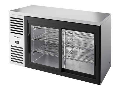 True Refrigeration Bar Refrigerator Stainless Steel Ext 2 Glass Slide Doors - TBR60 - RISZ1 - L - S - 11 - 2 - Whisk Hospitality - TBR60-RISZ1-L-S-11-2