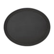 EDLP - Olympia Kristallon Anti - Slip Plastic Oval Tray Black - 686x560mm 27x22" C162 - Whisk Hospitality - C162