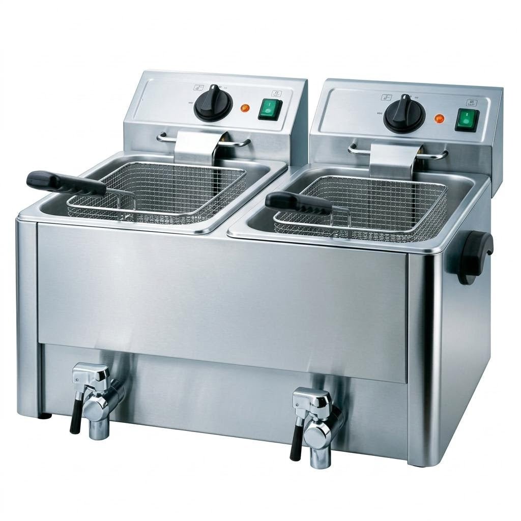 Electric Fryer with Valve - 2 Grids - 632*598*387mm - Whisk Hospitality - 623559