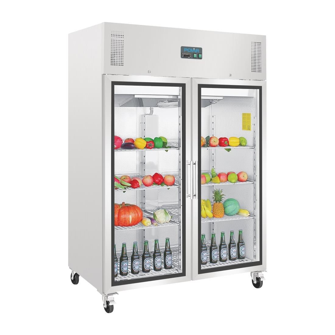 Polar G - Series Gastro Display Glass Door Fridge - 1200Ltr GH219 - A - Whisk Hospitality - GH219-A