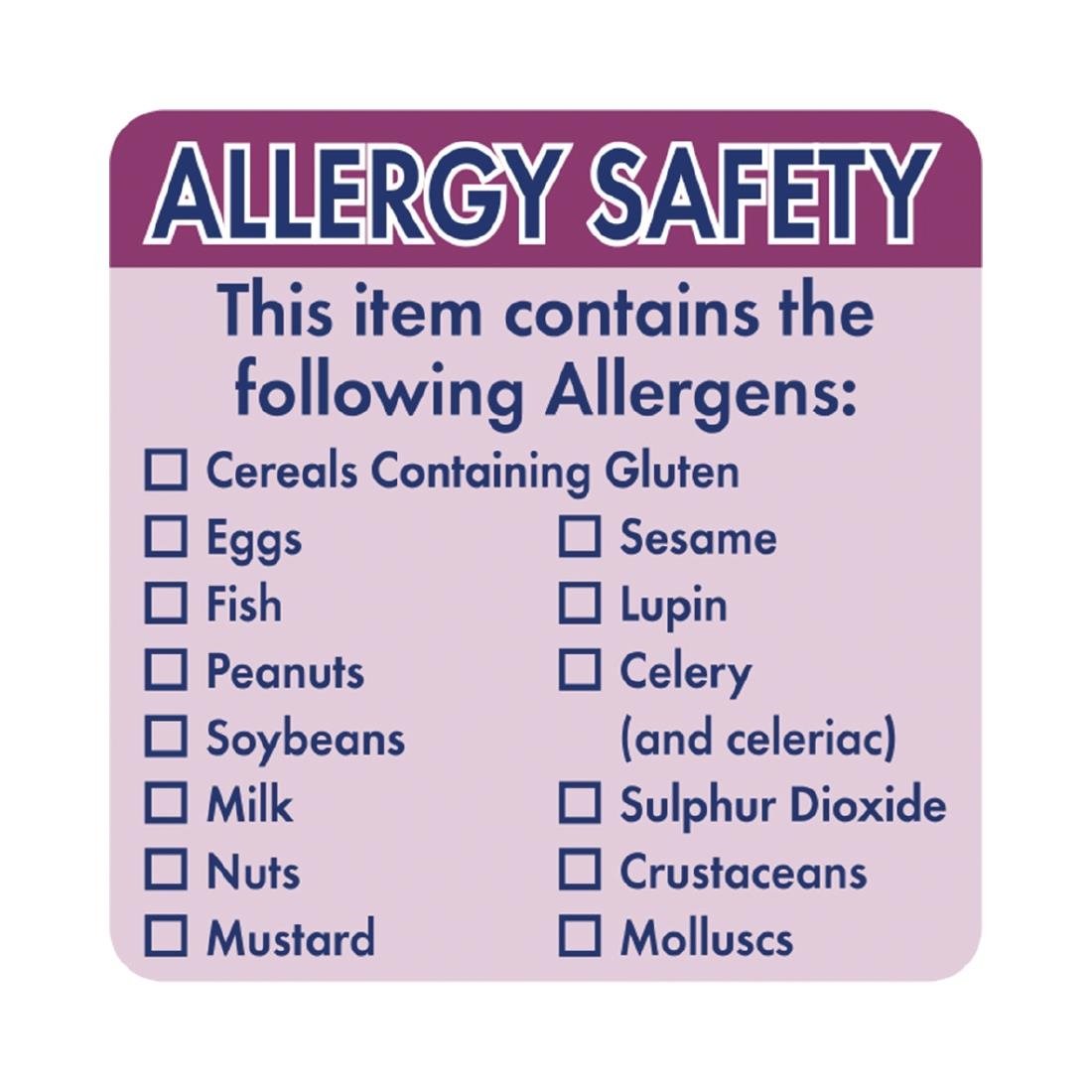 Hygiplas Removable Allergen 'Contains' Label 2' (Roll 500) GJ058 - Whisk Hospitality - GJ058