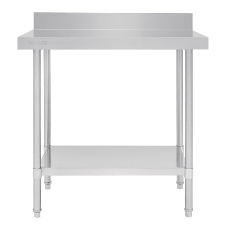 Vogue Premium 304 Stainless Steel Table with Upstand - 900x600x900mm DA338 - Whisk Hospitality - DA338