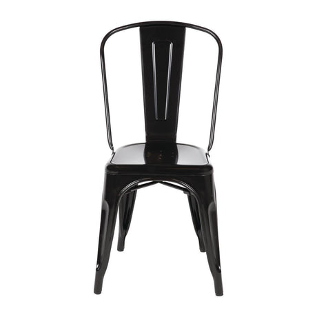 Bolero Black Steel Bistro Side Chair (Pack 4) GL331 - Whisk Hospitality - GL331