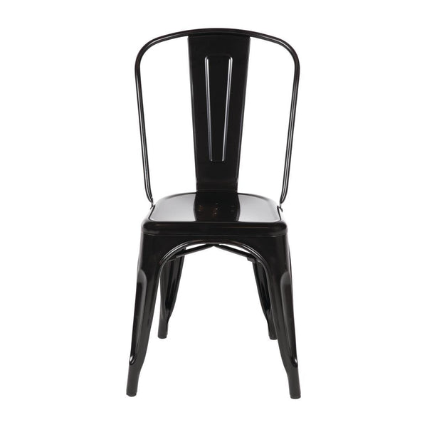 Bolero Black Steel Bistro Side Chair (Pack 4) GL331 - Whisk Hospitality - GL331