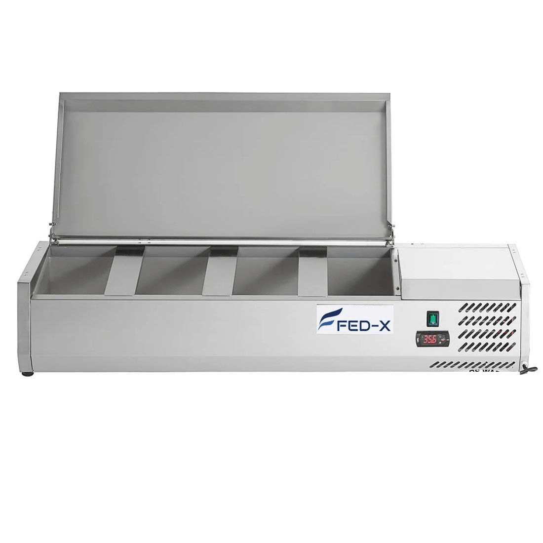 FED-X Salad Bench with Stainless Steel Lid - XVRX1200/380S - Whisk Hospitality - XVRX1200/380S