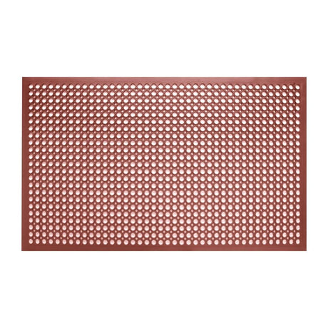 Jantex Rubber Grease - resistant Anti - Fatigue Mat Red - 900x1500mm 35 1/2x 59" GF017 - Whisk Hospitality - GF017