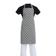 Whites Bib Apron Polycotton Black/White Check A275 - Whisk Hospitality - A275