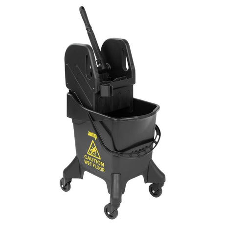 Jantex Tall Mop Bucket & Down Press Wringer Yellow Print - 20ltr HW638 - Whisk Hospitality - HW638