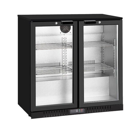 Thermaster Under Bench double Heated Glass Doors Bar Cooler with heater switch - LG - 208TD - Whisk Hospitality - LG-208TD
