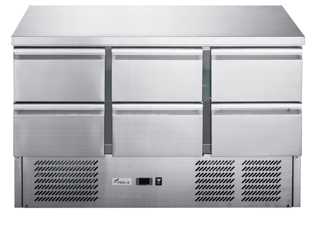 FED - X Six Drawer Salad Prep Fridge - XGNS1300D - 6D - Whisk Hospitality - XGNS1300D-6D