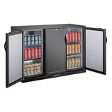 Polar G - Series Back Bar Cooler with Triple Solid Hinged Doors Black - 850mm GE999 - A - Whisk Hospitality - GE999-A
