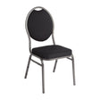 Bolero Steel Banqueting Chair Oval Back with Black Plain Cloth (Pack 4) CE142 - Whisk Hospitality - CE142
