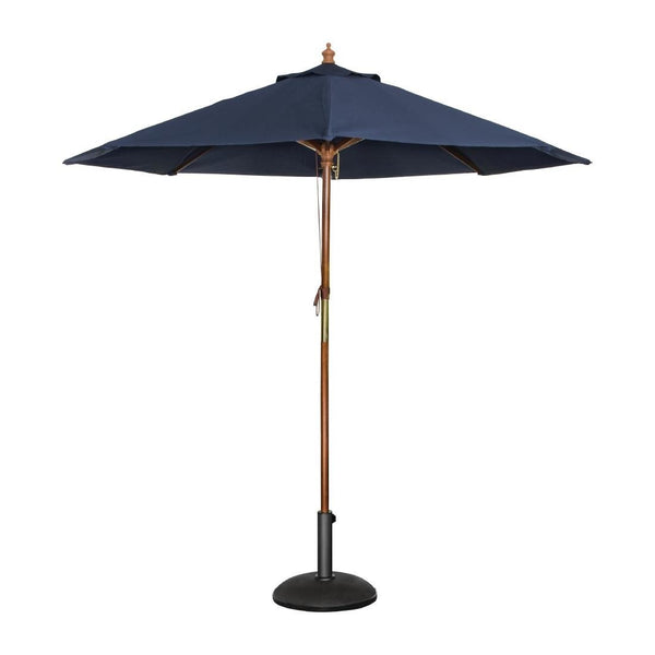 Bolero Round Pulley Umbrella Navy Blue - 2.5m GG496 - Whisk Hospitality - GG496
