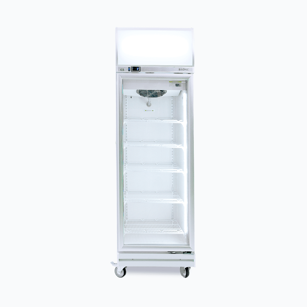 Bromic Upright Display Fridge - 444L - 1 Door - Flat Glass - Lightbox - Whisk Hospitality - GD0500LF