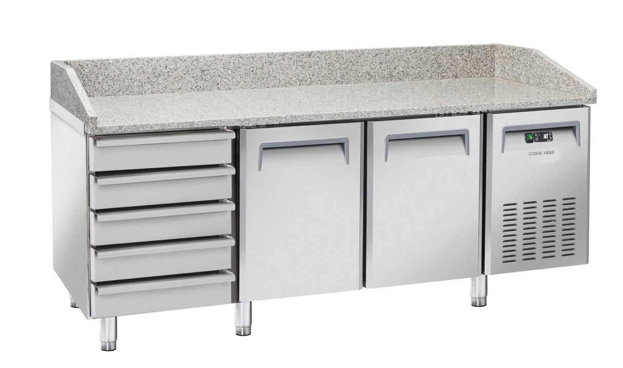 Saltas Marble Top Pizza Fridge with Ambient Drawers MPB0026 - Whisk Hospitality - MPB0026