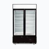 Bromic Upright Display Fridge - 960L - 2 Doors - Flat Glass - Cassette - Black - Whisk Hospitality - GM1000LBCAS