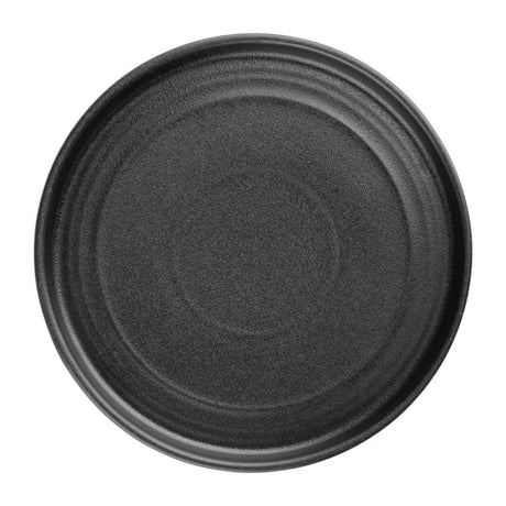 Olympia Cavolo Textured Black Flat Round Plate - 180mm (Box 6) FD908 - Whisk Hospitality - FD908