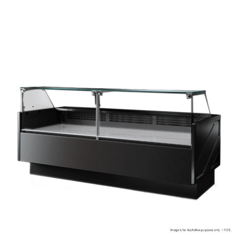Tecnodom Serie MR9.5 Black 2480mm Wide Deli Display with Storage and Castors TDMR - 0925B - Whisk Hospitality - TDMR-0925B
