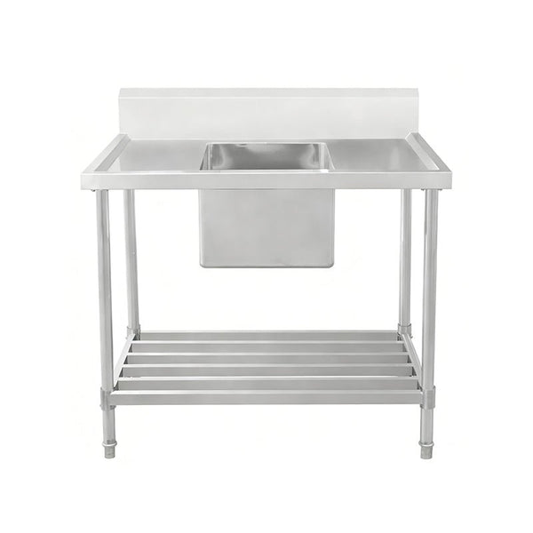Work Bench - Single Sink with Pipe Undershelf - Right sink / 700 / ASS-1270R - Whisk Hospitality - 622308
