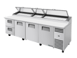 True Refrigeration Pizza Prep Table 15x 1/3 Top Pans 2 Drawers + 3 Solid Swing Doors - TPP - AT - 119D - 2 - HC - Whisk Hospitality - TPP-AT-119D-2-HC