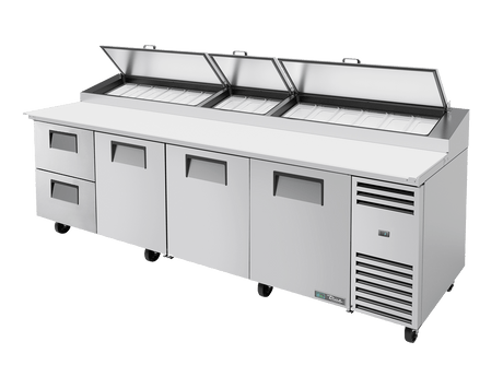 True Refrigeration Pizza Prep Table 15x 1/3 Top Pans 2 Drawers + 3 Solid Swing Doors - TPP - AT - 119D - 2 - HC - Whisk Hospitality - TPP-AT-119D-2-HC