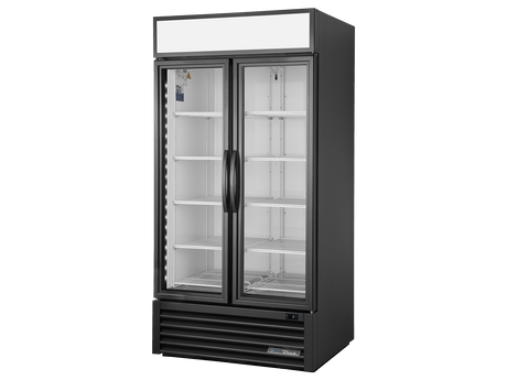 True Refrigeration Upright Retail Merchandiser Refrigerator 2 Full Glass Swing Doors - GDM - 35 - HC - TSL01 - Whisk Hospitality - GDM-35-HC-TSL01
