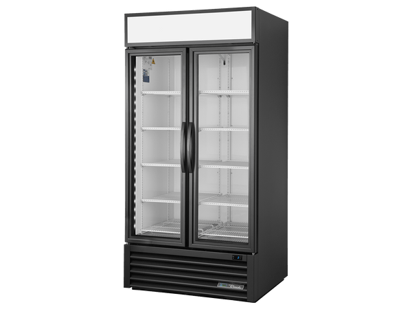 True Refrigeration Upright Retail Merchandiser Refrigerator 2 Full Glass Swing Doors - GDM - 35 - HC - TSL01 - Whisk Hospitality - GDM-35-HC-TSL01