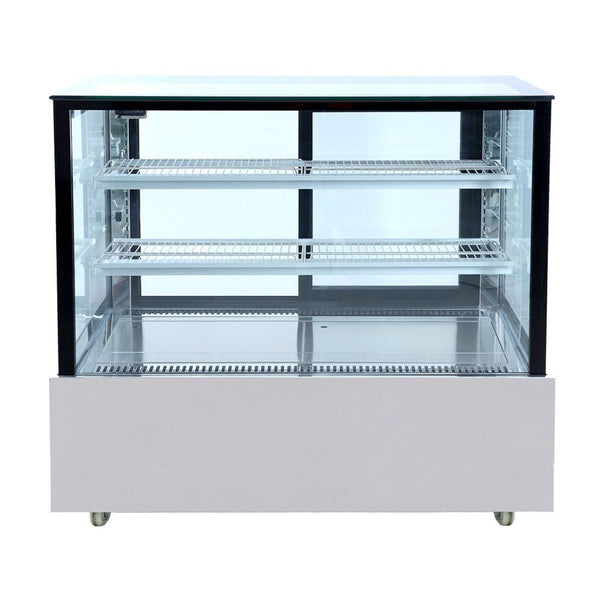 Bonvue Black Trim Square Glass Cake Display 2 Shelves - SSU120 - 2XB - Whisk Hospitality - SSU120-2XB