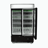 Bromic Upright Display Fridge - 960L - 2 Doors - Flat Glass - Cassette - Black - Whisk Hospitality - GM1000LBCAS
