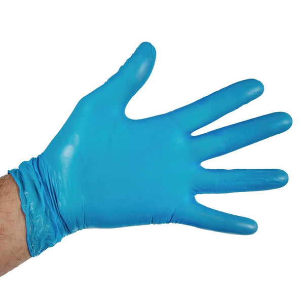 Hygiplas Vinyl Blue Powder Free Gloves - Size L (Pack 100) CF403 - L - Whisk Hospitality - CF403-L
