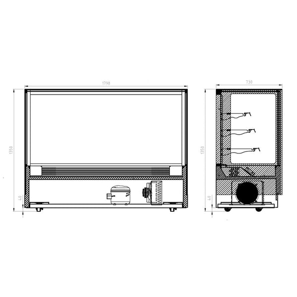 Bonvue Modern 3 Shelves Cake or Food Display - GAN-1800RF3 - Whisk Hospitality - GAN-1800RF3