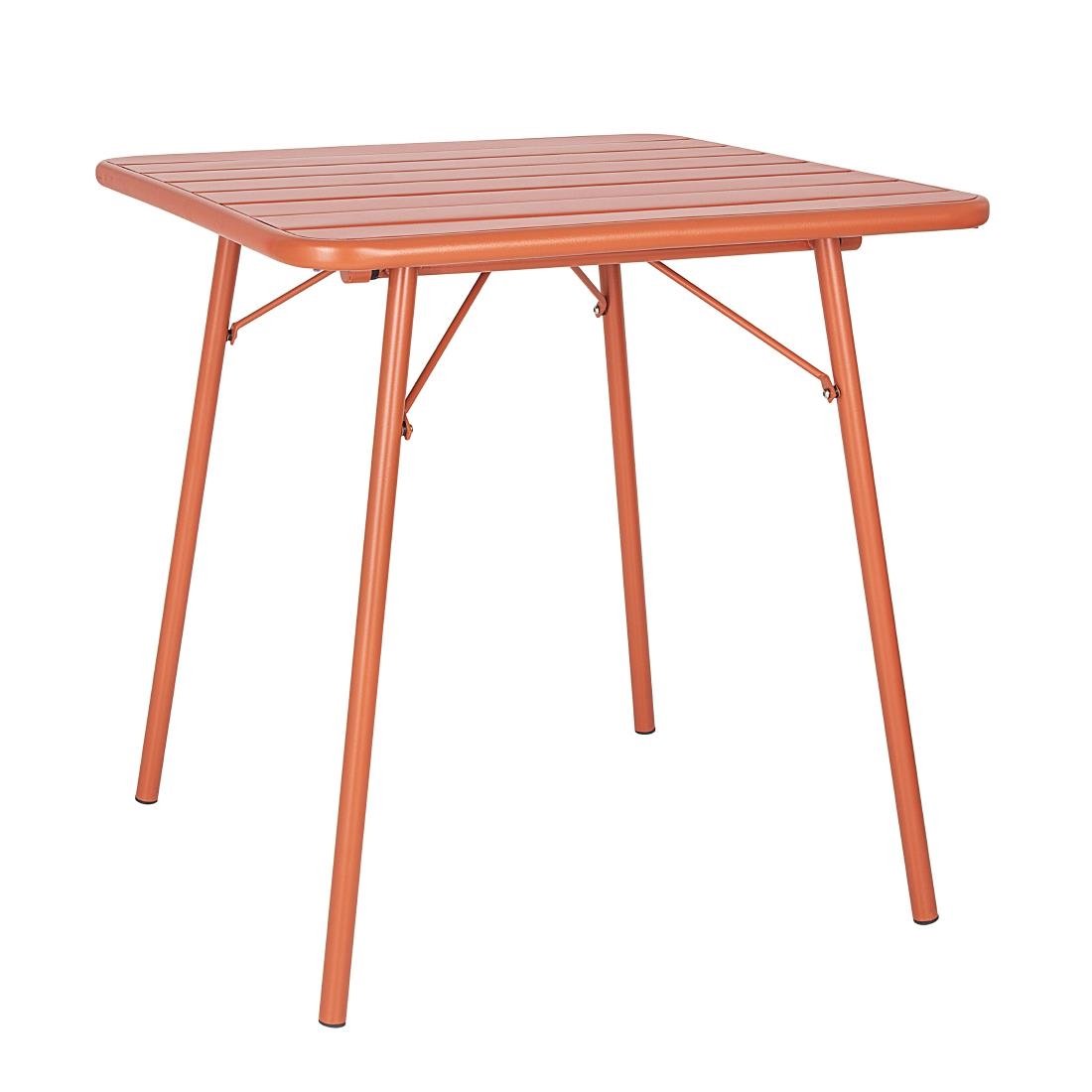 Bolero Terracotta Square Slatted Steel Table - 700mm CK064 - Whisk Hospitality - CK064
