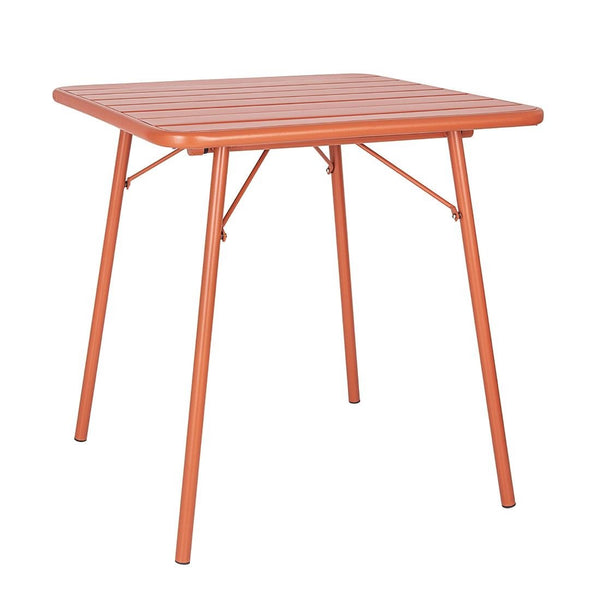 Bolero Terracotta Square Slatted Steel Table - 700mm CK064 - Whisk Hospitality - CK064