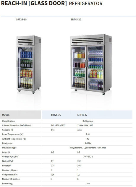 Skipio SRT45 - 2G Double Door Upright Display Fridge 1215 Ltr - Whisk Hospitality - SRT45-2G