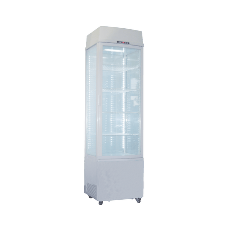 Exquisite White Four Sided Glass Upright Display Fridge - CTD235 - Whisk Hospitality - CTD235-W